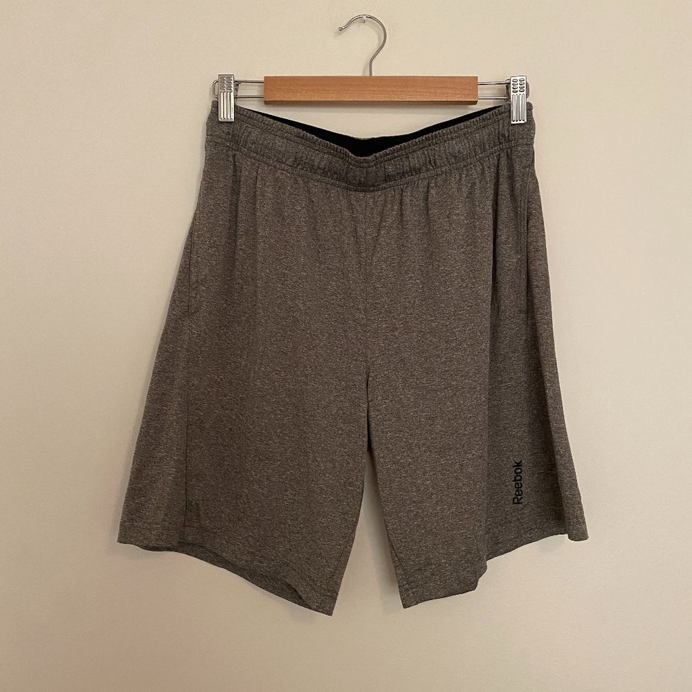 Reebok Mens Gray Athletic Shorts Medium